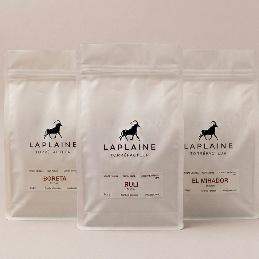 Coffret découverte 3 cafés de spécialité – Éthiopie, Colombie, Rwanda – Laplaine Torréfacteur Pontoise